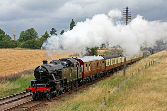 LMS Fairburn Tank 42085 is seen at Woodthorpe on 19.7.09 with 1015 Loughborough - Leicester North GCR service