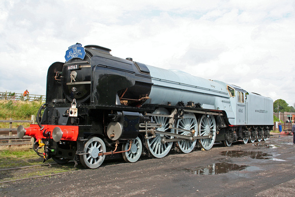Peppercorn Class A1 60163 Tornado built by A1 Steam Locomotive Trust after unloading at Quorn Yard on 20.8.08 for high speed testing on the GCR's double track