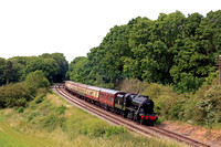 LMS Stanier Class 8F No 48305 at Kinchley Lane on 17.6.23 with 2A38 1500 Loughborough to Leicester North service  at GCR 50th Anniversary Celebration Weekend