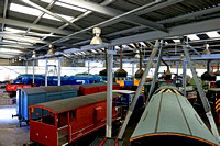 A general view inside Barrow Hill Roundhouse Museum seen on 16.7.23 of diesel and electric locos