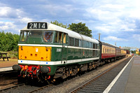 Brush Type 2  Class 31 No D5631 waits to depart Sheringham Station on 10.7.23 with 1605 Sheringham to Holt Heritage Diesel service on the North Norfolk Railway