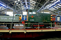Preserved Class 02 No D2868 stands on the turntable at Barrow Hill Roundhouse Museum on 16.7.23 being used for demo purposes