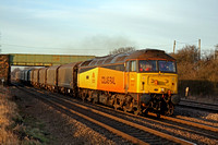 47727'Rebecca' in the low setting sun at Cossington,MML heading towards Leicester on 19.1.11 with 6Z57 1314 Boston Docks - Washwood Heath loaded steel wagons which now returns via Leicester