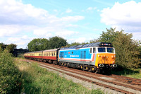Class 50 No 50017 'Royal Oak' in NSE livery powers passes Woodthorpe on 2.9.23 with 1615 Loughborough to Leicester North service  at GCR Diesel Gala September 2023