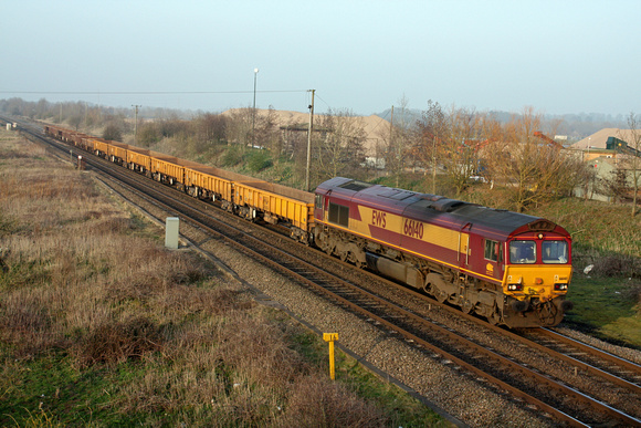 66140 at Catholme  near Burton on Trent heading towards Wichnor Junction on 14.3.12 with 6M46 Aldwarke - Crewe Basford Hall engineers train