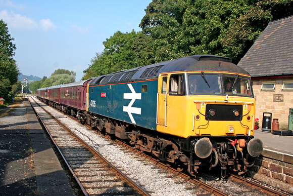 47635 'Jimmy Milne' waits at Darley Dale station on 21.9.08 with  1120 Rowsley South - Matlock service at the Peak Rail Autumn 2008 Diesel Gala