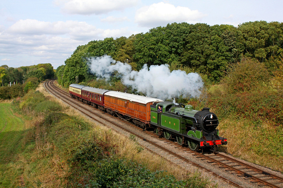 GNR Class N2 No 1744 at Kinchley Lane on 5.10.14 with 1330 Loughborough - Rothley Brook local service at the GCR Autumn Steam Gala 2 - 5 October 2014