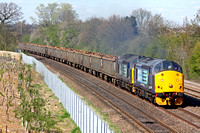 37510 and 37667 at Thurmaston heading towards Leicester on 21.4.10 with 6Z90 Tyne Dock - Sheerness scrap metal working