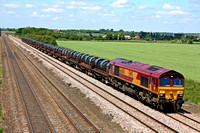 66040 at Cossington, MML heading for Syston East Junction on 17.6.10 with 6M96 0550 Margam - Corby BSC loaded steel coil wagons