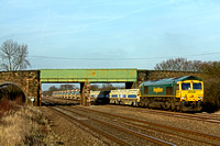 66618 at Cossington, MML heading towards Leicester on 21.1.10 with 6U77 1342 Mountsorrel Sdgs - Crewe ballast working