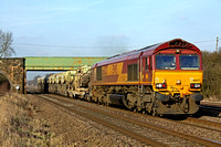 66027 at Cossington, MML heading towards Leicester with 6B30 1253 Mountsorrel Sdgs - Northampton Castle Yard loaded short self discharge train