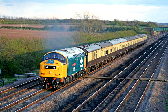 40145 at Cossington, MML heading towards Sileby Junction on 12.4.08 with 'The East Anglian' 1Z41 1529 Lowestoft- Didcot Parkway Pathfinder Tour