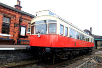 1903 North Eastern Railway Electric Autocar 3170 at Quorn & Woodhouse station, GCR on 29.12.23 working 1120 Loughborough to Rothley holiday service at the Betwixtmas Steam Days – 27th to 30th December