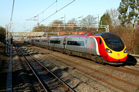 Virgin Pendolino  390032 at Cathiron near Rugby on 30.11.11 with 0935 Manchester Piccadillly - London Euston service