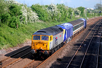 47810 Captain Sensible with PC 43027, two FGW coaches and PC 43148 at Normanton on Soar on 14.5.07 with 5Z86 1430 Loughborough Brush - Landore working