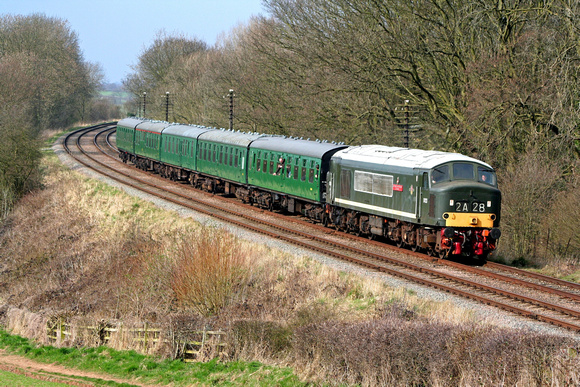 D123 at Kinchley Lane on 22.3.09 with 1415 Loughborough - Rothley Brook local service  at the 1960's GCR gala March 2009