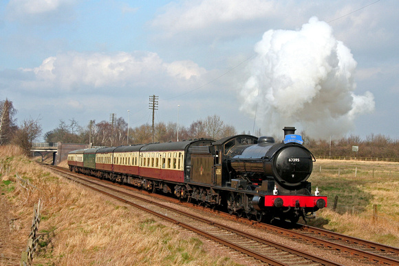 LNER Q6 No 63395 on loan from NYMR at Woodthorpe on 1.3.09 with 1315 Loughborough - Leicester North GCR 'The Elizabethan' dining service