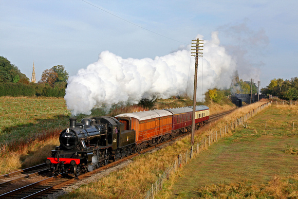 LMS Ivatt Class 2 No 46521 at Woodthorpe on 5.10.14 with 0915  Loughborough - Rothley Brook local service at the GCR Autumn Steam Gala 2 - 5 October 2014