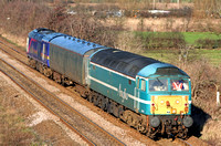47714 with barrier coach and FGW 43022 at Loughborough on 23.1.07 with 5Z45 1030 Gloucester Horton Road -Loughborough H.S. PC move for refurb