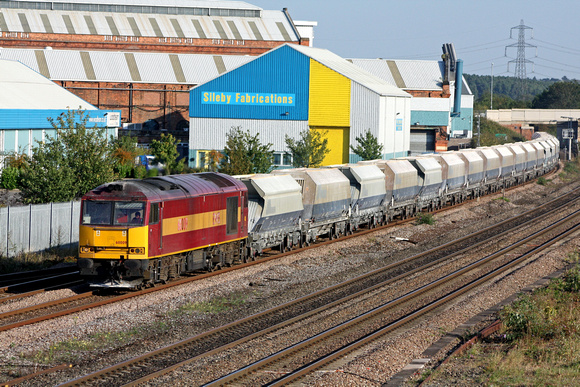60009 at Loughborough on 12.9.09 with 6M87  1203 Ely Papworth Sdgs - Peak Forest empty Cemex hoppers