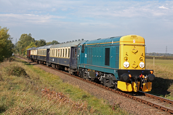 20107 at Castor on 2.10.11 with 1122  Wansford - Peterborough N.V. service at the Nene Valley Railway diesel gala October  2011