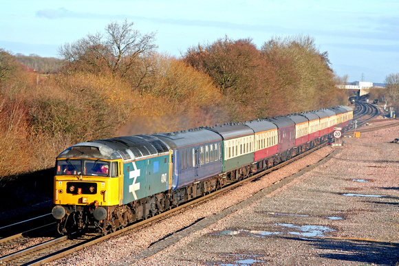 47847 powers past Stenson Junction on 10 December 2007 with 5Z47 1000 York - Old Oak Common ECS working