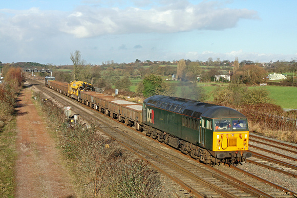 56303 Tnt 31601 at  Trowell Junction heading towards Toton Centre on 7.12.14 with 6Z56 1030 York Leeman Rd Sidings - Chaddesden Sdgs  move with wagons and railvac