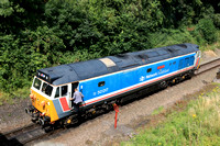 Preserved Class 50 No 50017 Royal Oak in NSE livery runs round at Leicester North on 27.7.24 having arrived with 1110 Loughborough to Leicester North GCR diesel service