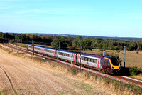 CrossCountry Class 220 unit no 221120 passes Plawsworth near Durham, ECML on 16.9.24 with 1V68 1507 Edinburgh to Plymouth service
