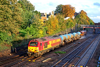 67016 tnt 66140 at Barrow Upon Soar heading towards Loughborough on 22.10.13 with 3J93 1153 West Hampstead North Jn - Toton T.M.D RHTT working in the last rays of Autumn sunshine