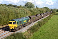 66526'Driver Steve Dunn (George)' purrs through Barrow Upon Trent on 11.9.12 with 6M51 1144 Immingham - Rugeley P.S. loaded FHH coal hoppers