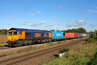 66710'Phil Packer' at Thurmaston, MML heading into Leicester on 3.10.12 with 4M29 0442 Felixstowe - Barton Dock (Trafford Park) Intermodal