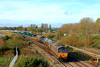 DRS Class 66 No's 66426 with 66126 at rear heads towards Great Yarmouth station on 31.10.22 with 3S01 0922 Stowmarket D.G.L. to Stowmarket D.G.L. RHTT working via Cromer & Great Yarmouth