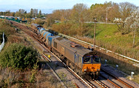 DRS Class 66 No's 66426 with 66126 at rear both looking grimy head towards Great Yarmouth station on 31.10.22 with 3S01 0922 Stowmarket D.G.L. to Stowmarket D.G.L. RHTT working via Cromer & Great Yarm