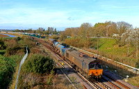 DRS Class 66 No's 66426 with 66126 at rear both grimy head towards Great Yarmouth station on 31.10.22 with 3S01 0922 Stowmarket D.G.L. to Stowmarket D.G.L. RHTT working via Cromer & Great Yarmouth