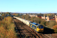 GBRf Class 60 No 60095 Whernside approaches Pelaw Junction on 31.10.24 with 6N19 0957 Lynemouth Power Stn (Gbrf) to Tyne Coal Terminal Gbrf empty biomass hoppers