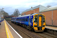 ScotRail Class 158 No 158740 departs Maryhill Station on 2.2.23 with 2W57 1403 Glasgow Queen Street to Anniesland service