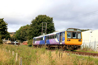 Preserved Pacer Class 142 No 142078 leaves behind Stanhope station, Weardale Railway on 28.9.24 with 1410 service to Bishop Auckland West service