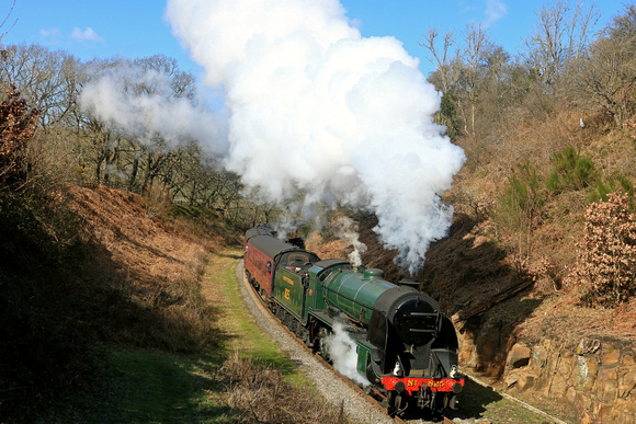 SR S15 class No. 825 is seen at Beck Hole on 27.3.23 with 1235 Whitby to Pickering service On the first day of the NYMR 2023 timetable