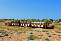 The Hayling Light Railway is a 2ft narrow gauge line that runs along the south coast of Hayling Island between Eastoke Corner and Beachlands. On 27.5.23 No 3 'Jack' works the 1450 return service from