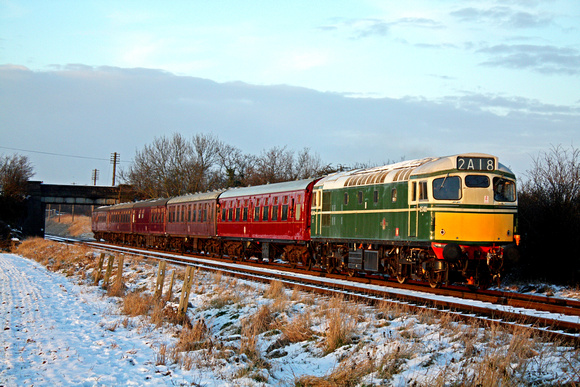 D5401 at Woodthorpe on 9.1.10 in wintery conditions working 1530 Loughborough - Leicester service at the GCR Diesel Winter Gala Jan 2010