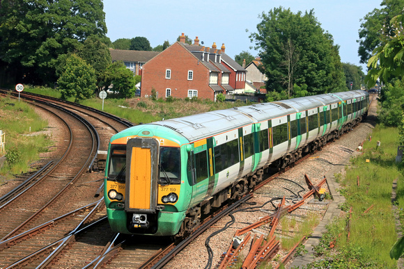 Southern Class 377 No 377159 & 377150 at Havant Junction, Havant on 28.5.23 with 1N20 1400 Brighton to Southampton Central service