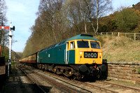 Class 47 No 47077 North Staer approaches Goathland on 12.4.25 with 1410  Whitby to Pickering NYMR service deputising for steam loco ban due to fire risk regulations