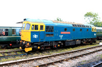 Slim Jim Class 33 No 33202 ' Dennis G Robinson' stabled at Tenterden Town Station seen on 5.8.23 at K&ESR. This loco is on loan from Mid Norfolk Railway