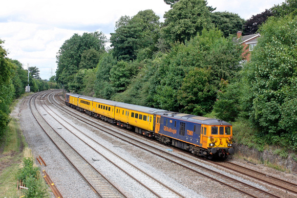 73961 'Alison' with 73963 at rear passes Barrow upon Soar, MML  on 7.8.17 with 1Q51 1115 Derby R.T.C.(Network Rail) - Eastleigh Arlington (Zg) test train