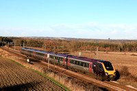 Crosscountry Voyager Class 221 No 221132 passes Plawsworth near Durham, ECML on 21.11.24 with 1V62 1207 Edinburgh to Plymouth service