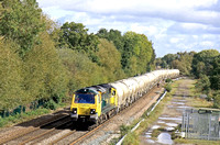 Freightliner Class 70 No 70016 at Stenson Junction on 3.10.23 with 6G65 0919 Hope (Earles Sidings) Fhh to Walsall Freight Terminal loaded cement tanks