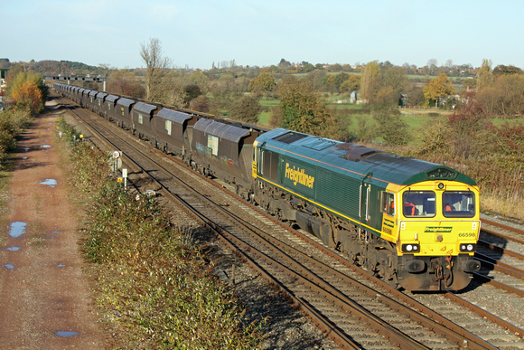 66598  at Trowell Junction on 20.11.13 with 6M49  0800 Hull Kingston Terminal - Rugeley  Power Station loaded FHH coal hoppers
