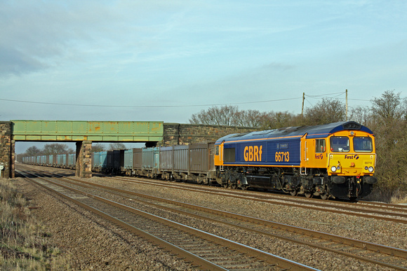 66713 'Forest City' at Cossington on 21.1.10 with 4M82 1035 Drax Power Station - Hotchley Hill via Humberstone Road, Leicester loaded gypsum containers