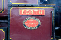 Andrew Barclay No 10 'Forth' builders plate and name Fife Heritage railway, Leven on 9.12.23